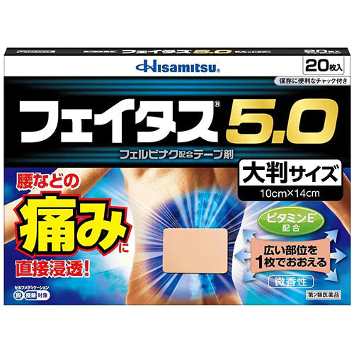 Hisamitsu Feitas Pain Relief Patche 5.0 Big Size - 10cmx14cm - TODOKU Japan - Japanese Beauty Skin Care and Cosmetics