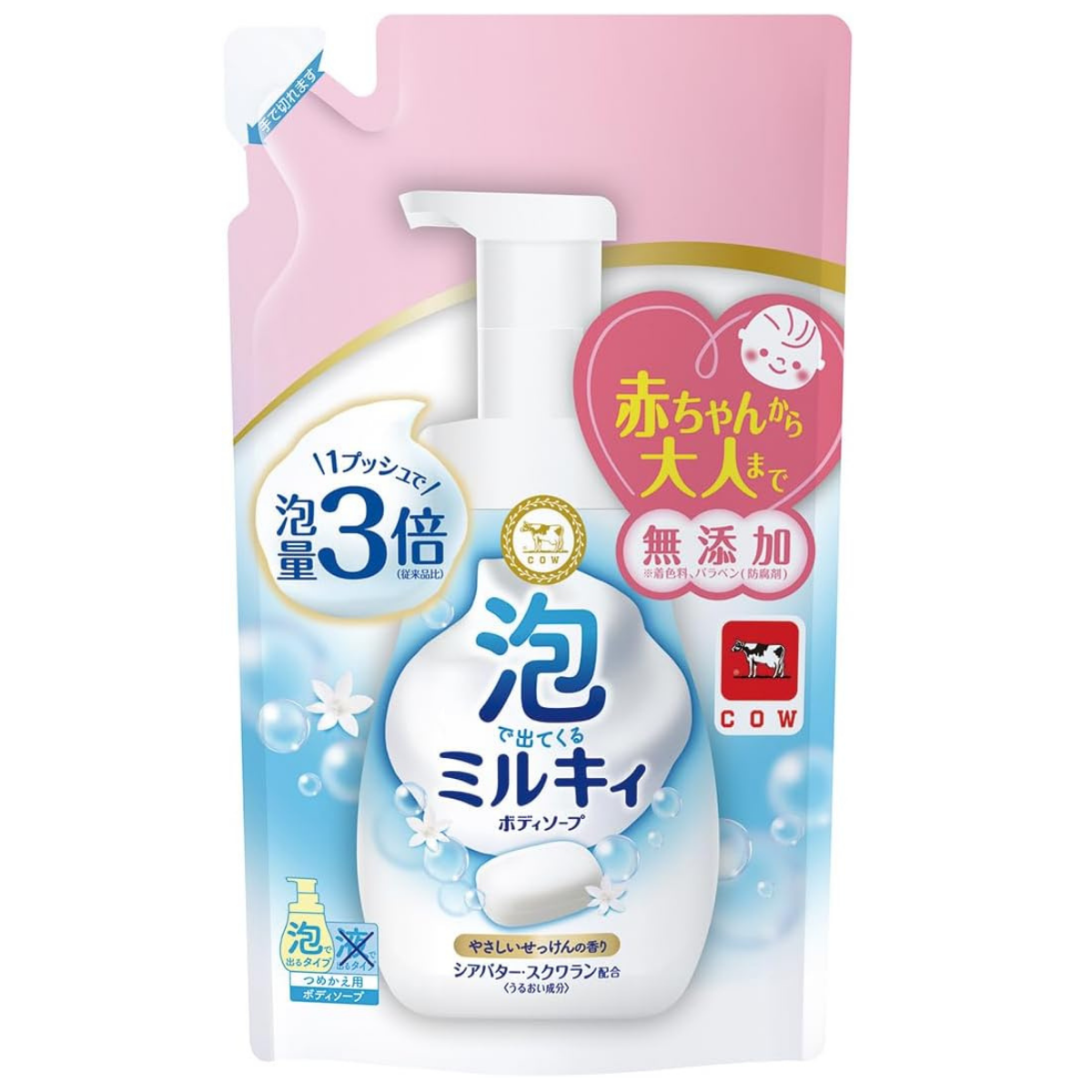 Cow Brand Milky Foam Body Soap Soap Scent Refill - 450mL