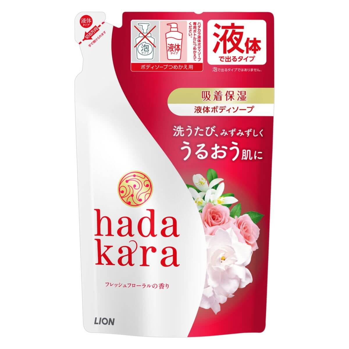 Hadakara Body Soap 360ml - Fresh Floral Scent - Refill - TODOKU Japan - Japanese Beauty Skin Care and Cosmetics