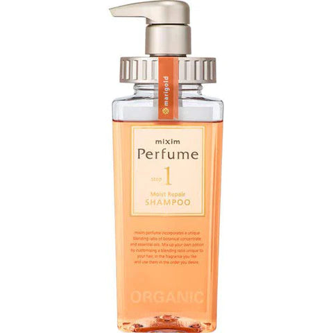 Mixim Potion Purfume Ceramide Oil Step1Moist Peapair Hair Shampoo Pump 440ml - Marigold Chamomile Essential Oil Scent - TODOKU Japan - Japanese Beauty Skin Care and Cosmetics