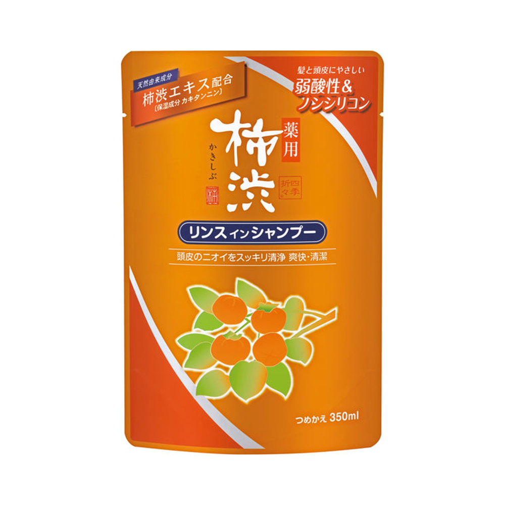 Kumano Cosmetics Medicated Persimmon Juice Conditioner In Shampoo - 350ml - Refill - TODOKU Japan - Japanese Beauty Skin Care and Cosmetics