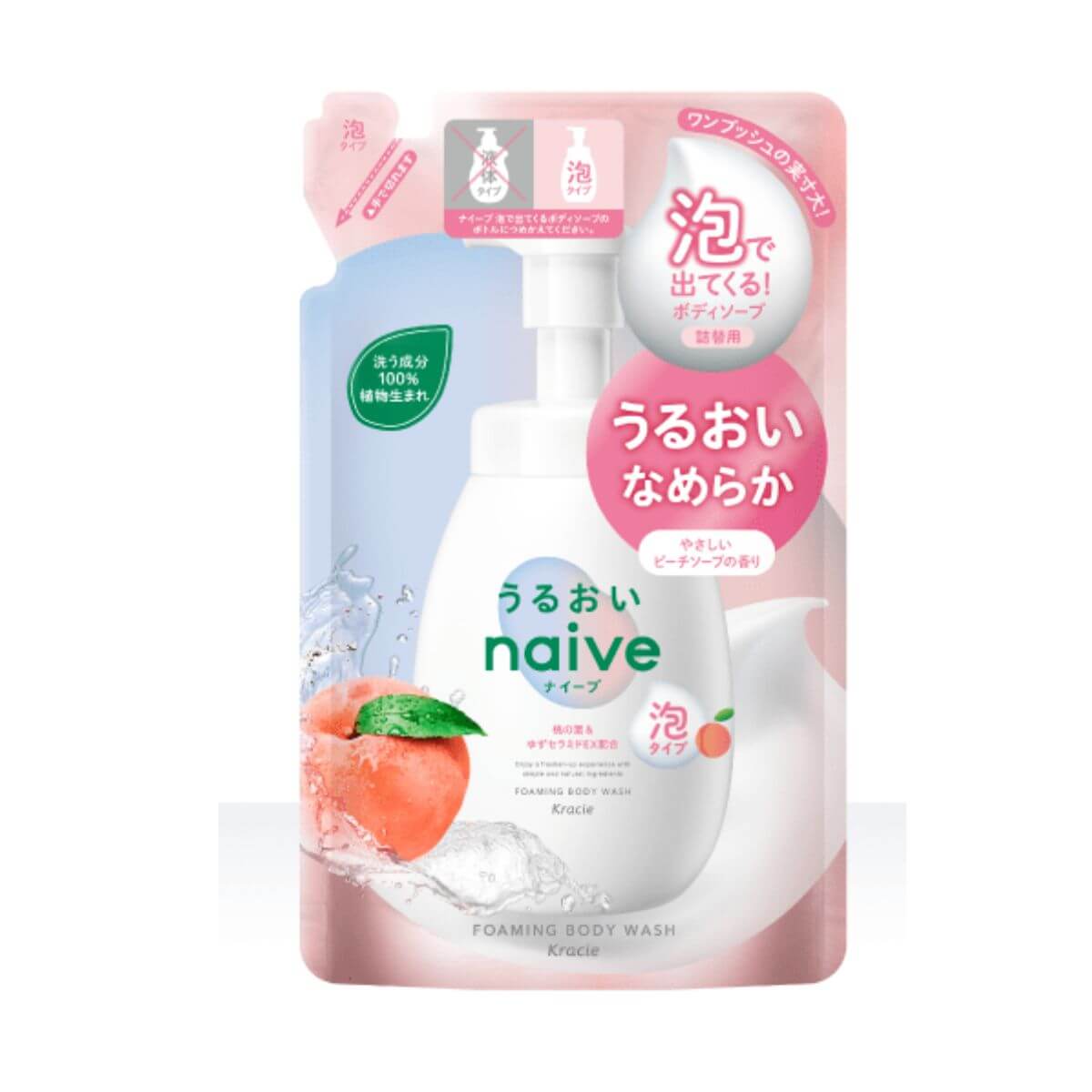Kracie naive Body Soap Foam Type Moist Refill- 480mL