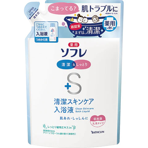 Bathclin Sofure Clean Skincare Bath Liquid - Refill - 600g - TODOKU Japan - Japanese Beauty Skin Care and Cosmetics