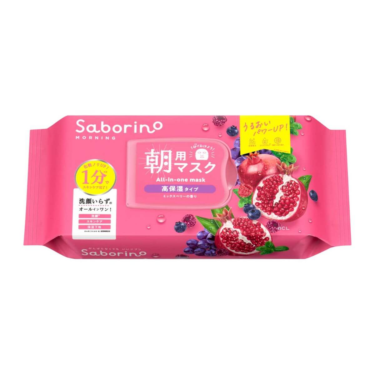 Bcl Saborino Mezama Sheet Ripe Fruit High Moisture Morning Face Mask - 30 Sheets - TODOKU Japan - Japanese Beauty Skin Care and Cosmetics