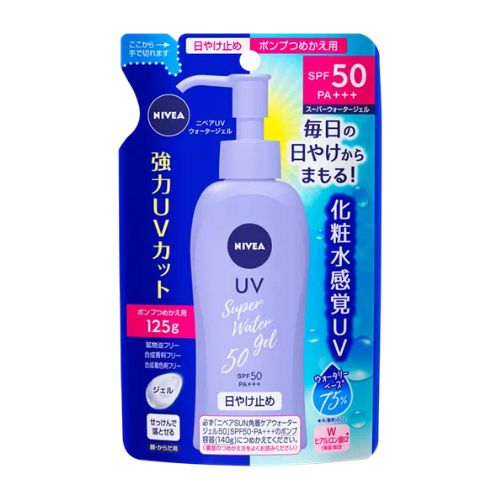 Nivea UV Super Water Gel SPF50+/PA+++ - 125g - Refill - TODOKU Japan - Japanese Beauty Skin Care and Cosmetics