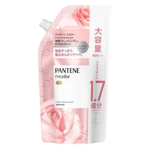 PANTENE Micellar Non-Silicone Shampoo Pure & Rose Water - Refill - 600ml