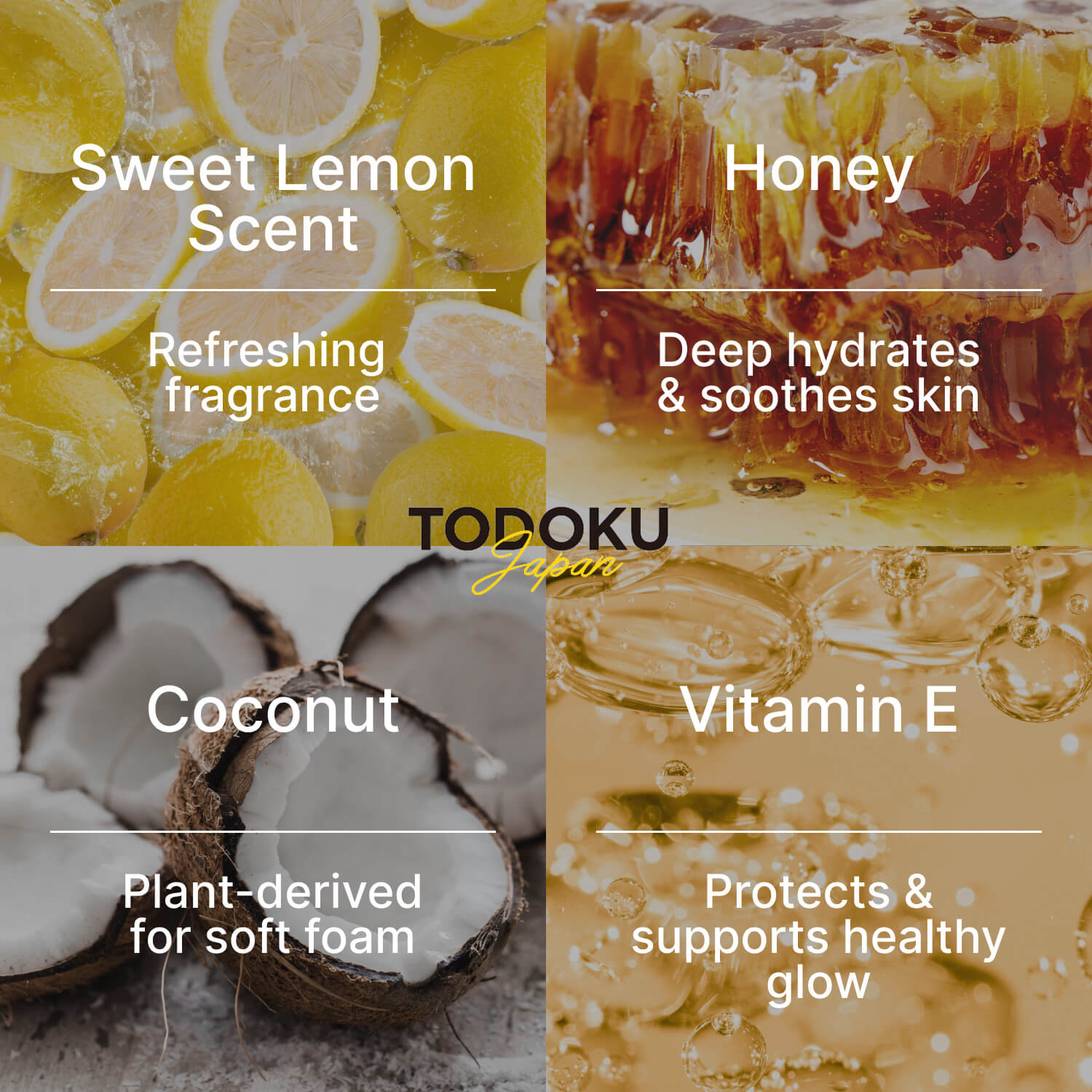 TODOKU JAPAN Deep Moist Honey Face Wash - 110g + 10g Travel Size & Rich Bubble Face Wash Whip Maker Soap Net