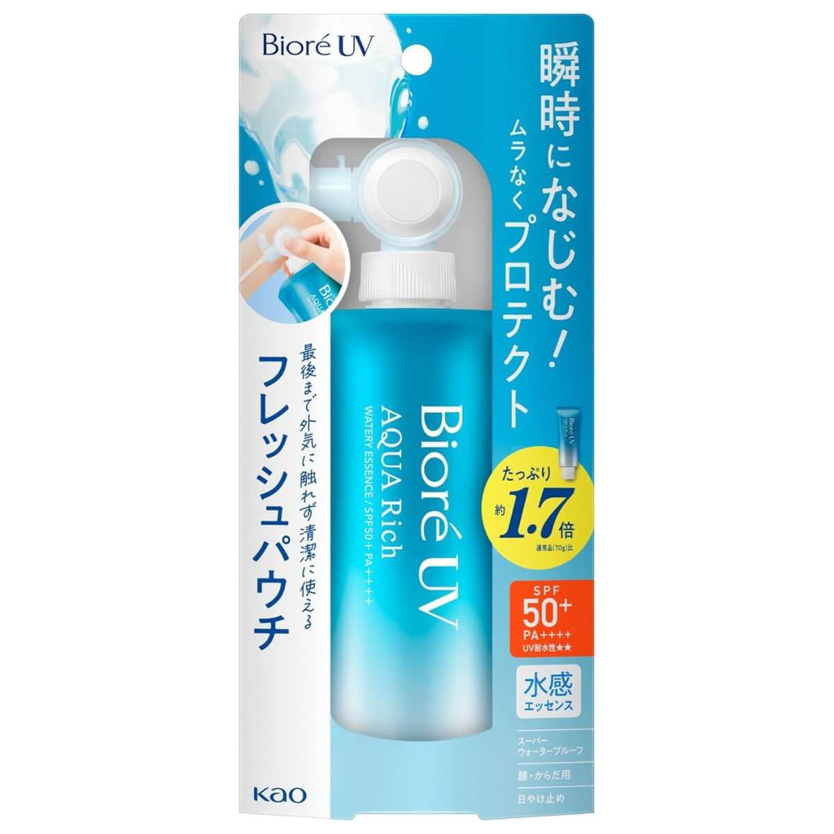 Biore UV Aqua Rich Watery Essence Fresh Pouch SPF50+/PA++++ 120g